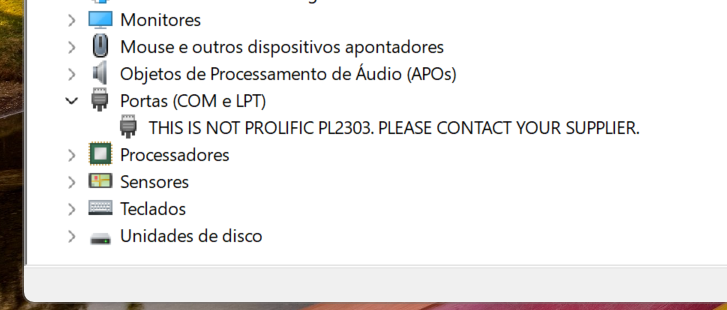 THIS IS NOT PROLIFIC PL2303. PLEASE CONTACT YOUR SUPPLIER.